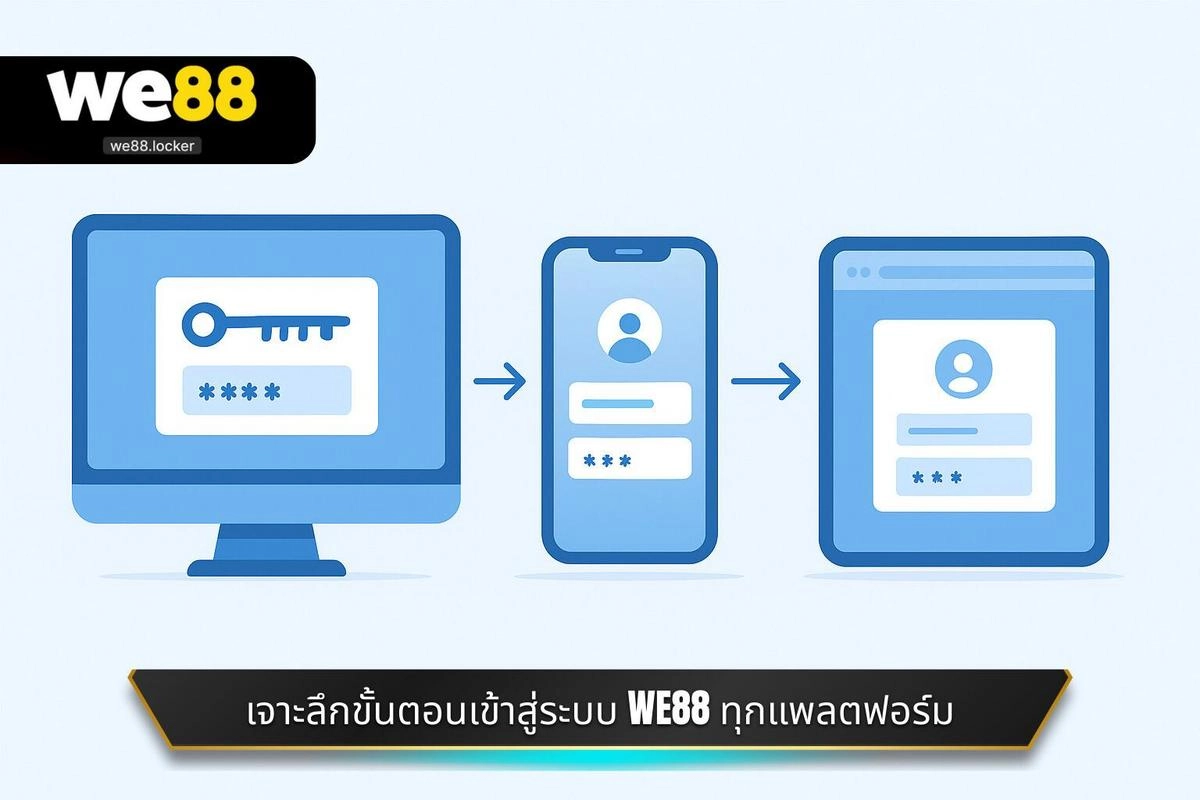 เข้าสู่ระบบ WE88 2 เจาะลึกขั้นตอนเข้าสู่ระบบ WE88 ทุกแพลตฟอร์ม